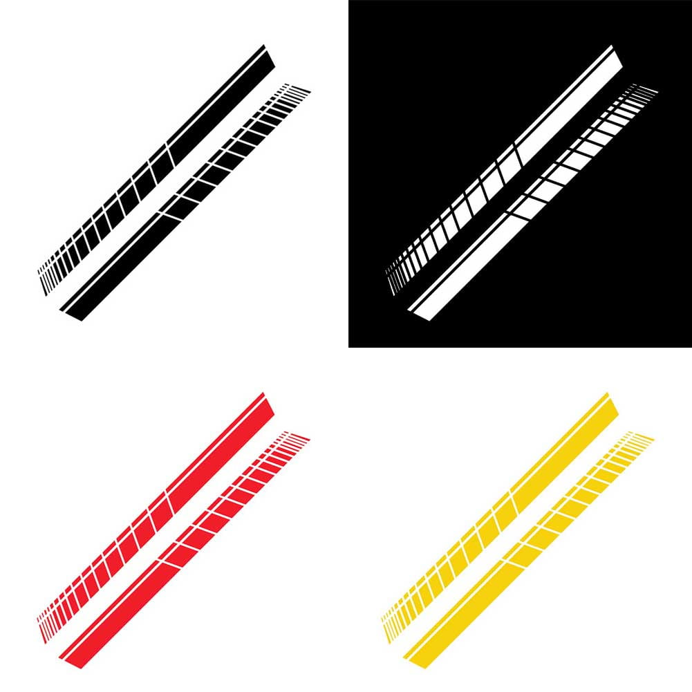 Bluethy 2Pcs/Set Racing Stripes Car-Styling Vehicle Body Side Decals Stickers Decoration