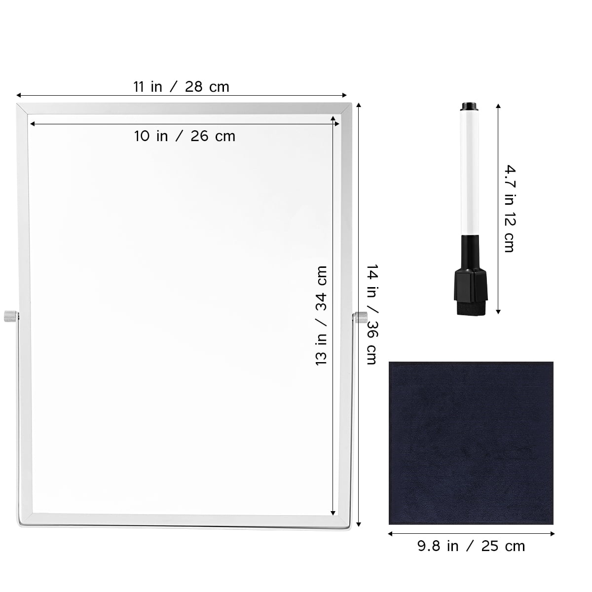 14x11 Inch White Board Dry Erase Board, Portable Magnetic Whiteboard Double-Sided Desktop Foldable White Boards for Kids, Home, Drawing, Students, Teacher