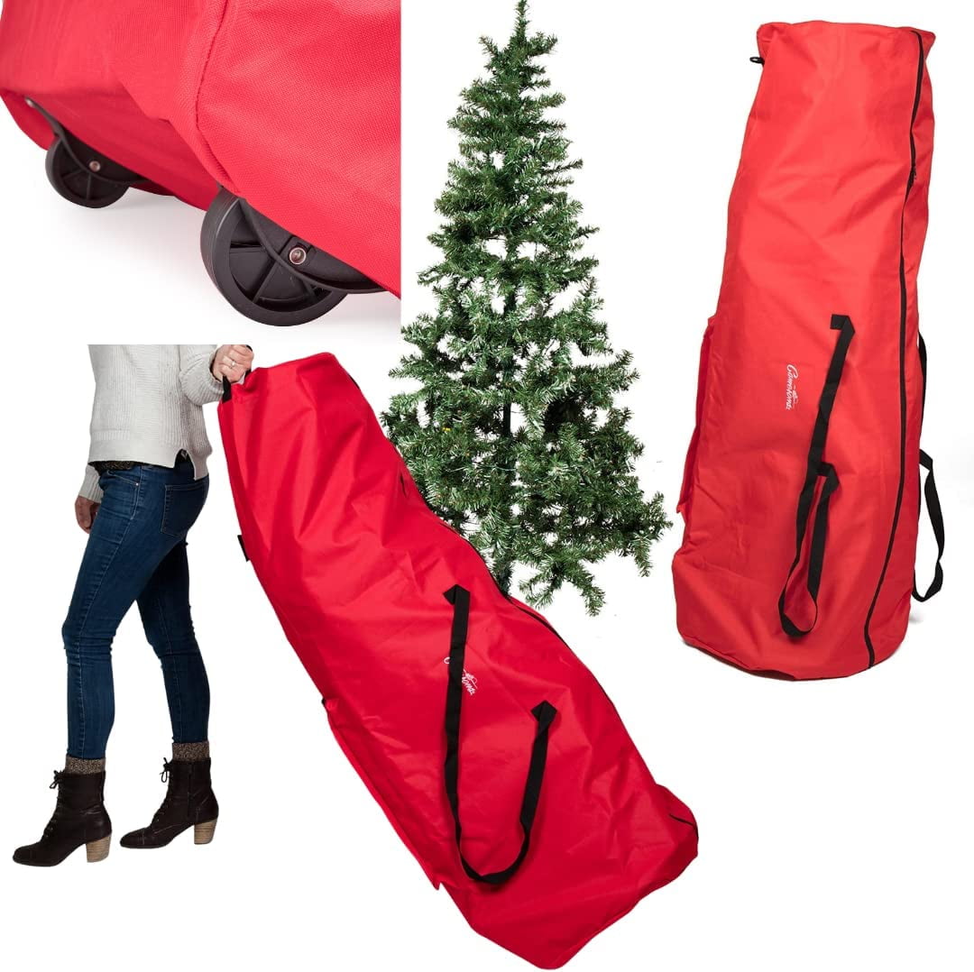 Camerons Products Christmas Tree Storage Bag with Wheels - XL Heavy Duty 56x22 Upright Holiday Storage Container for Artificial Trees