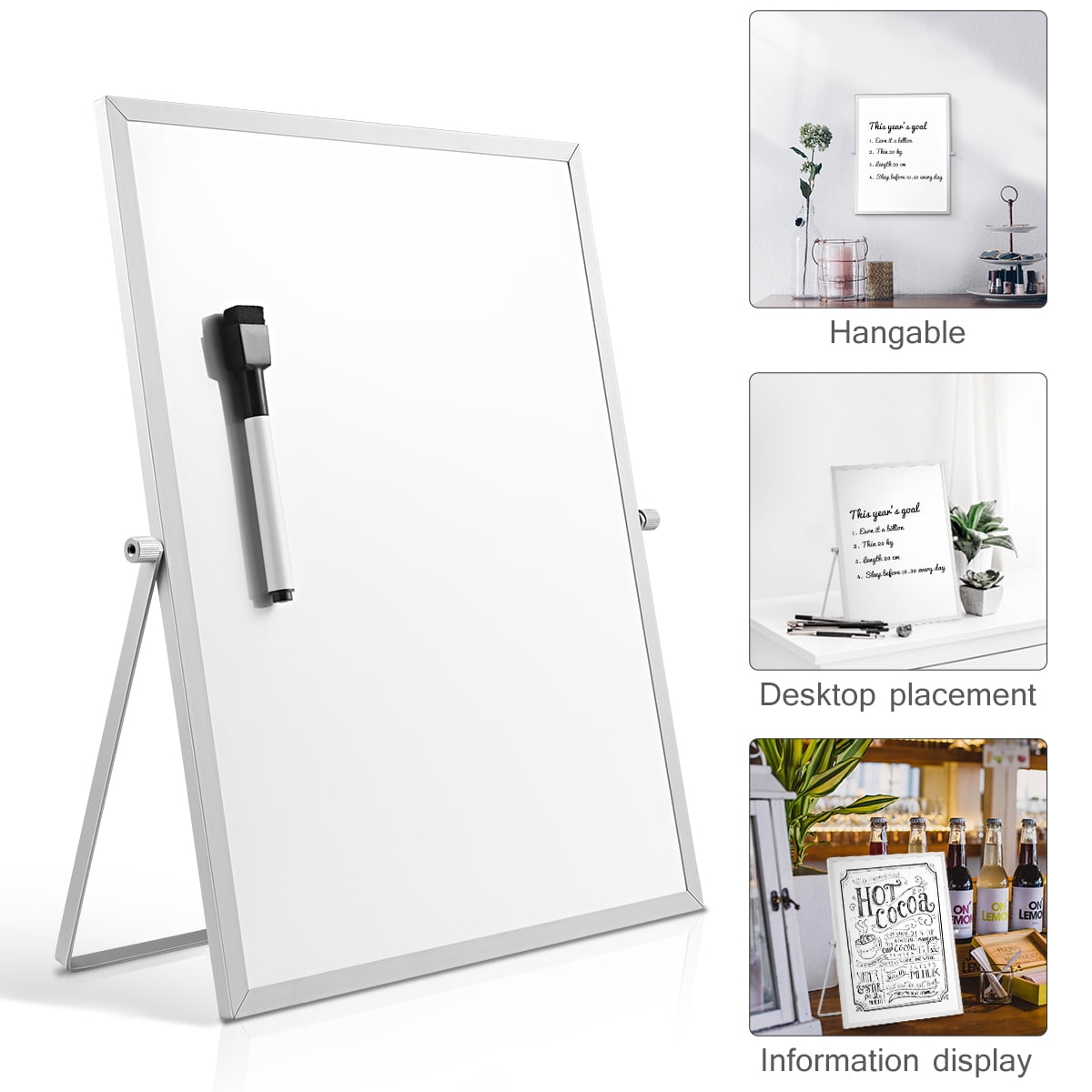 14x11 Inch White Board Dry Erase Board, Portable Magnetic Whiteboard Double-Sided Desktop Foldable White Boards for Kids, Home, Drawing, Students, Teacher