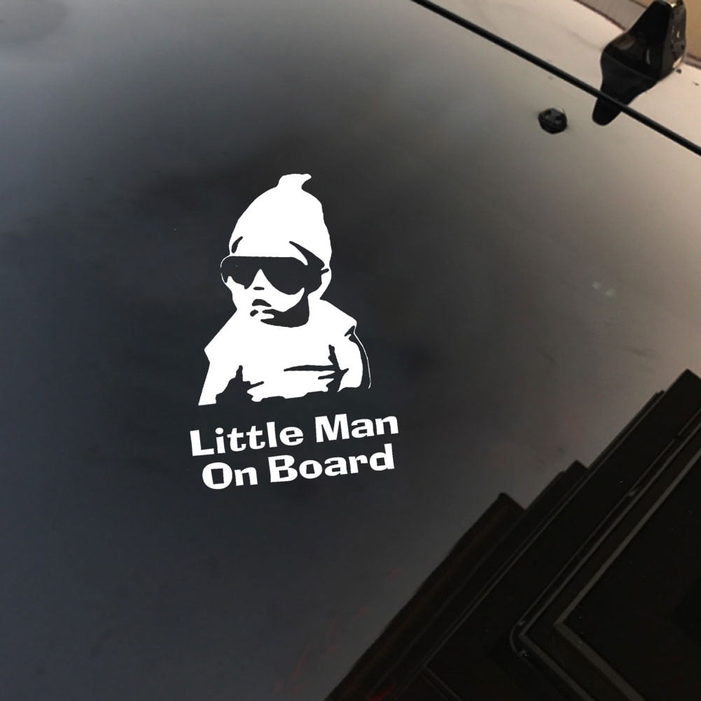 HEVIRGO Little Man on Board Funny Baby Car Vehicle Reflective Decals Sticker Decoration